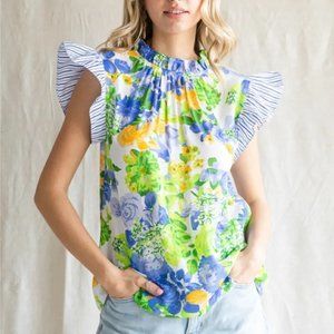 Floral and Pinstripe